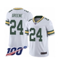 Men's Green Bay Packers #24 Raven Greene White Vapor Untouchable Limited Player 100th Season Football Jersey