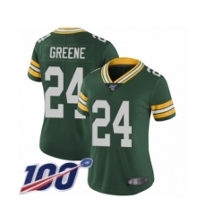 Women's Green Bay Packers #24 Raven Greene Green Team Color Vapor Untouchable Limited Player 100th Season Football Jersey
