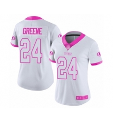 Women's Green Bay Packers #24 Raven Greene Limited White Pink Rush Fashion Football Jersey