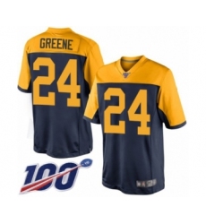Youth Green Bay Packers #24 Raven Greene Limited Navy Blue Alternate 100th Season Football Jersey
