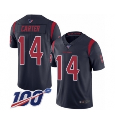 Youth Houston Texans #14 DeAndre Carter Limited Navy Blue Rush Vapor Untouchable 100th Season Football Jersey