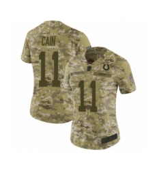 Women's Indianapolis Colts #11 Deon Cain Limited Camo 2018 Salute to Service Football Jersey