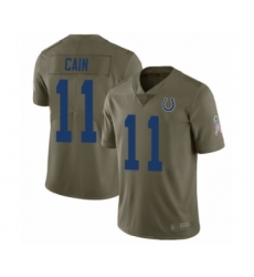 Youth Indianapolis Colts #11 Deon Cain Limited Olive 2017 Salute to Service Football Jersey