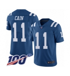 Youth Indianapolis Colts #11 Deon Cain Limited Royal Blue Rush Vapor Untouchable 100th Season Football Jersey