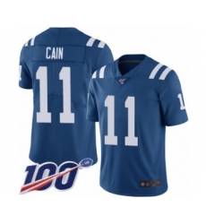 Youth Indianapolis Colts #11 Deon Cain Royal Blue Team Color Vapor Untouchable Limited Player 100th Season Football Jersey