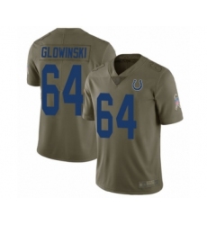 Youth Indianapolis Colts #64 Mark Glowinski Limited Olive 2017 Salute to Service Football Jersey