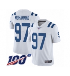 Men's Indianapolis Colts #97 Al-Quadin Muhammad White Vapor Untouchable Limited Player 100th Season Football Jersey