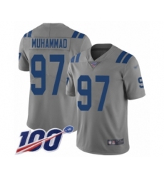 Youth Indianapolis Colts #97 Al-Quadin Muhammad Limited Gray Inverted Legend 100th Season Football Jersey