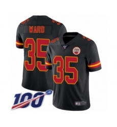 Men's Kansas City Chiefs #35 Charvarius Ward Limited Black Rush Vapor Untouchable 100th Season Football Jersey