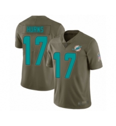 Men's Miami Dolphins #17 Allen Hurns Limited Olive 2017 Salute to Service Football Jersey