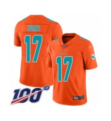 Men's Miami Dolphins #17 Allen Hurns Limited Orange Inverted Legend 100th Season Football Jersey
