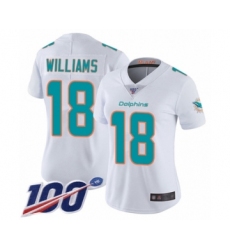 Women's Miami Dolphins #18 Preston Williams White Vapor Untouchable Limited Player 100th Season Football Jersey