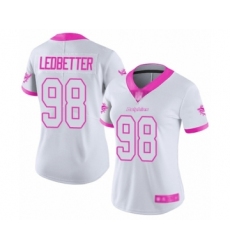 Women's Miami Dolphins #98 Jonathan Ledbetter Limited White Pink Rush Fashion Football Jersey