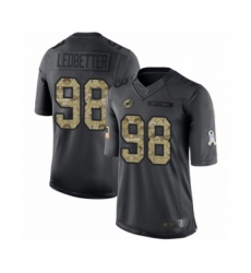 Youth Miami Dolphins #98 Jonathan Ledbetter Limited Black 2016 Salute to Service Football Jersey