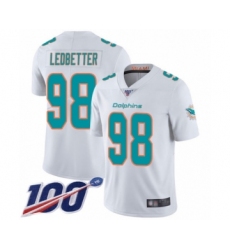 Youth Miami Dolphins #98 Jonathan Ledbetter White Vapor Untouchable Limited Player 100th Season Football Jersey