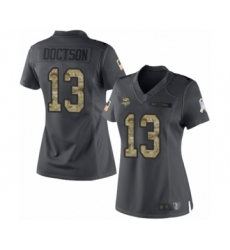 Women's Minnesota Vikings #13 Josh Doctson Limited Black 2016 Salute to Service Football Jersey