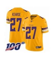 Men's Minnesota Vikings #27 Jayron Kearse Limited Gold Inverted Legend 100th Season Football Jersey
