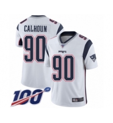 Men's New England Patriots #90 Shilique Calhoun White Vapor Untouchable Limited Player 100th Season Football Jersey