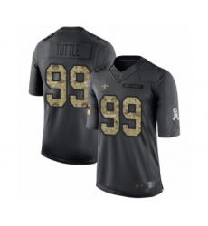 Men's New Orleans Saints #99 Shy Tuttle Limited Black 2016 Salute to Service Football Jersey