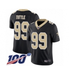 Youth New Orleans Saints #99 Shy Tuttle Black Team Color Vapor Untouchable Limited Player 100th Season Football Jersey
