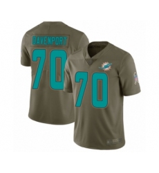 Youth Miami Dolphins #70 Julie'n Davenport Limited Olive 2017 Salute to Service Football Jersey