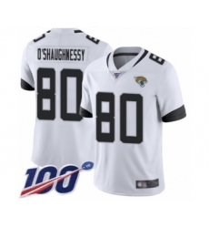 Men's Jacksonville Jaguars #80 James O'Shaughnessy White Vapor Untouchable Limited Player 100th Season Football Jersey