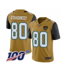 Youth Jacksonville Jaguars #80 James O'Shaughnessy Limited Gold Rush Vapor Untouchable 100th Season Football Jersey