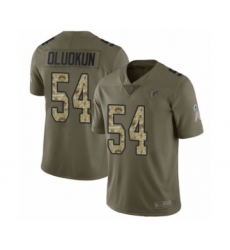 Men's Atlanta Falcons #54 Foye Oluokun Limited Olive Camo 2017 Salute to Service Football Jersey