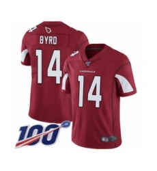 Youth Arizona Cardinals #14 Damiere Byrd Red Team Color Vapor Untouchable Limited Player 100th Season Football Jersey