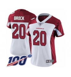 Women's Arizona Cardinals #20 Tramaine Brock White Vapor Untouchable Limited Player 100th Season Football Jersey
