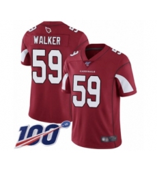 Youth Arizona Cardinals #59 Joe Walker Red Team Color Vapor Untouchable Limited Player 100th Season Football Jersey
