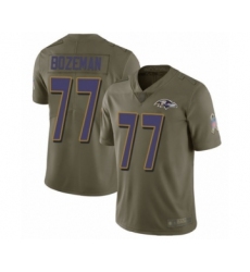 Men's Baltimore Ravens #77 Bradley Bozeman Limited Olive 2017 Salute to Service Football Jersey