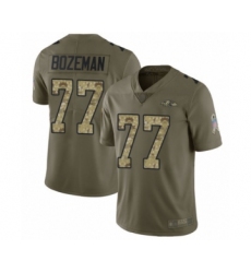 Youth Baltimore Ravens #77 Bradley Bozeman Limited Olive Camo Salute to Service Football Jersey