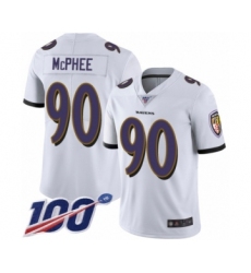 Men's Baltimore Ravens #90 Pernell McPhee White Vapor Untouchable Limited Player 100th Season Football Jersey