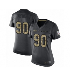 Women's Baltimore Ravens #90 Pernell McPhee Limited Black 2016 Salute to Service Football Jersey