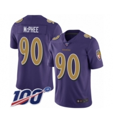 Youth Baltimore Ravens #90 Pernell McPhee Limited Purple Rush Vapor Untouchable 100th Season Football Jersey