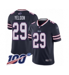 Men's Buffalo Bills #29 T.J. Yeldon Limited Navy Blue Inverted Legend 100th Season Football Jersey