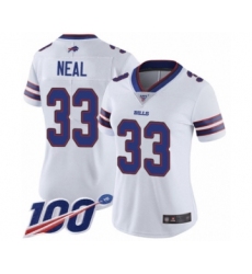 Women's Buffalo Bills #33 Siran Neal White Vapor Untouchable Limited Player 100th Season Football Jersey