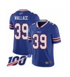 Men's Buffalo Bills #39 Levi Wallace Royal Blue Team Color Vapor Untouchable Limited Player 100th Season Football Jersey