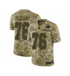 Youth Buffalo Bills #76 Jon Feliciano Limited Camo 2018 Salute to Service Football Jersey