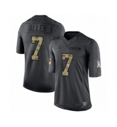 Men's Carolina Panthers #7 Kyle Allen Limited Black 2016 Salute to Service Football Jersey