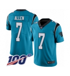 Men's Carolina Panthers #7 Kyle Allen Limited Blue Rush Vapor Untouchable 100th Season Football Jersey