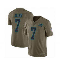 Men's Carolina Panthers #7 Kyle Allen Limited Olive 2017 Salute to Service Football Jersey