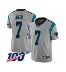 Men's Carolina Panthers #7 Kyle Allen Silver Inverted Legend Limited 100th Season Football Jersey