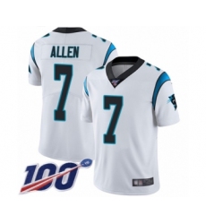 Men's Carolina Panthers #7 Kyle Allen White Vapor Untouchable Limited Player 100th Season Football Jersey