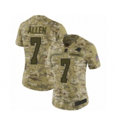 Women's Carolina Panthers #7 Kyle Allen Limited Camo 2018 Salute to Service Football Jersey