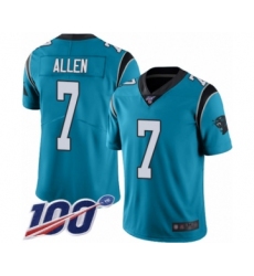 Youth Carolina Panthers #7 Kyle Allen Blue Alternate Vapor Untouchable Limited Player 100th Season Football Jersey