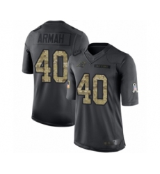 Youth Carolina Panthers #40 Alex Armah Limited Black 2016 Salute to Service Football Jersey