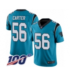 Men's Carolina Panthers #56 Jermaine Carter Blue Alternate Vapor Untouchable Limited Player 100th Season Football Jersey