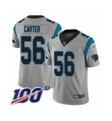 Men's Carolina Panthers #56 Jermaine Carter Silver Inverted Legend Limited 100th Season Football Jersey